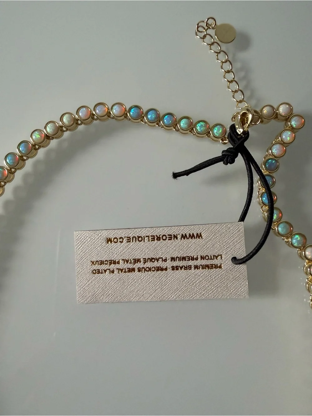 Opal gold tennis Necklace